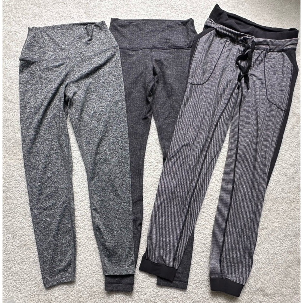 LULULEMON ATHLETICA - BUNDLE LOT OF 3 ACTIVEWEAR PANTS GRAY